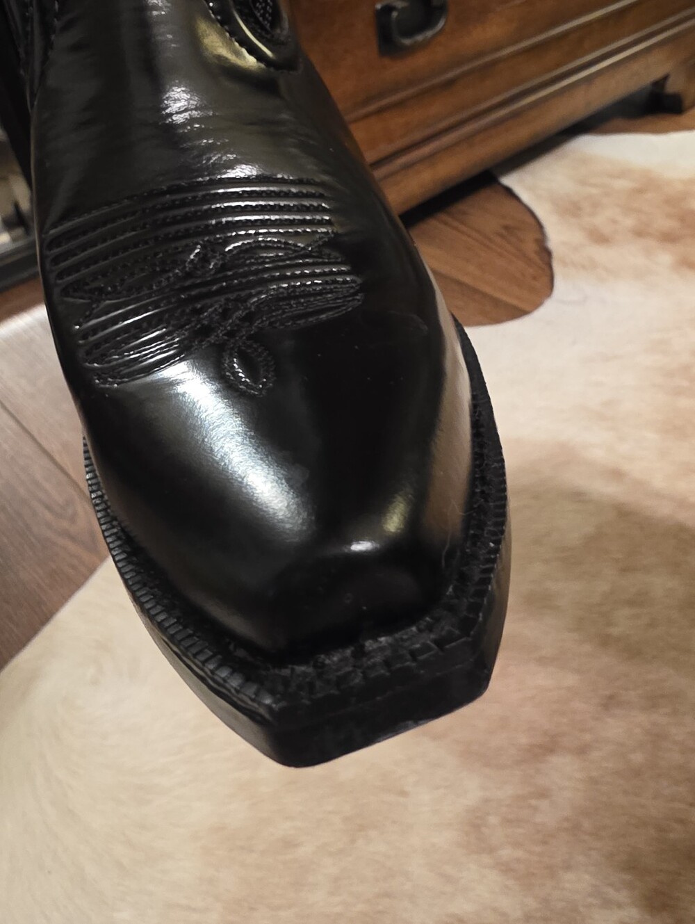 Ariat Women Taytum X Toe Western Boot Glossy Black, Size 7.5, NWOT - Picture 8 of 16